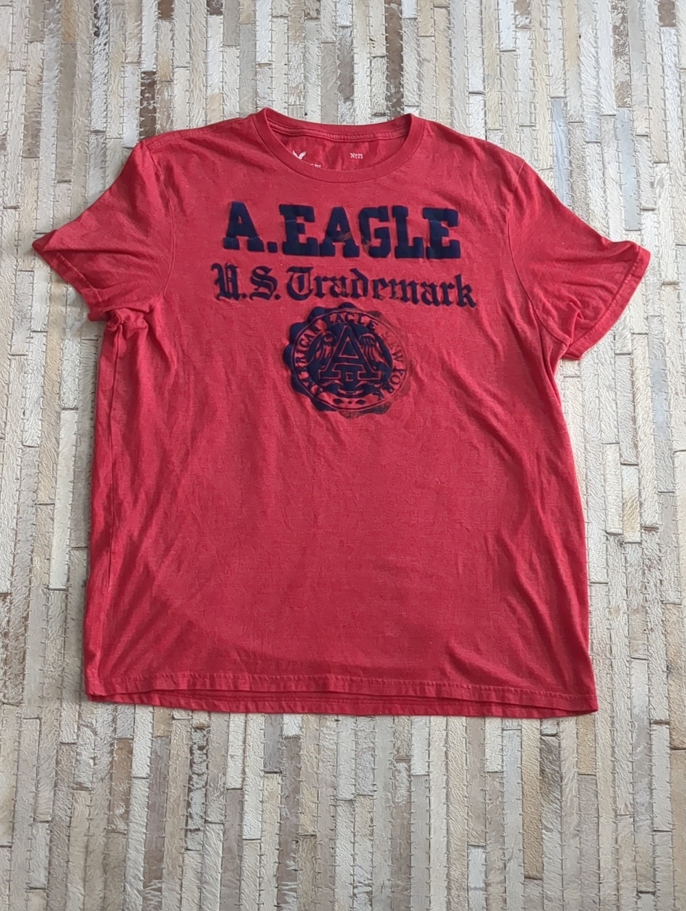 American Eagle Outfitters Men's 2X Velvet Graphic Y2K Red Short Sleeve T-Shirt
